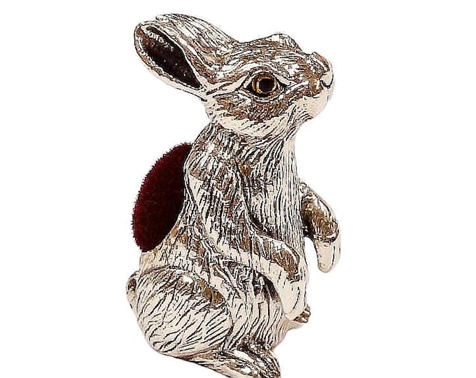 Antique Inspired Collectable Rabbit Hare Pin Cushion 925 Sterling Silver