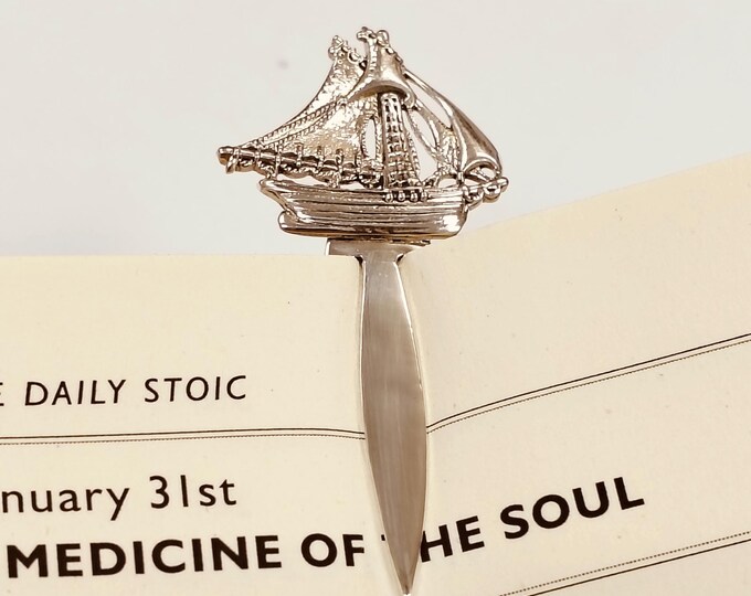 Antique Style Sailing Boat Bookmark 925 Sterling Silver Book Lover Gift Graduation Gift