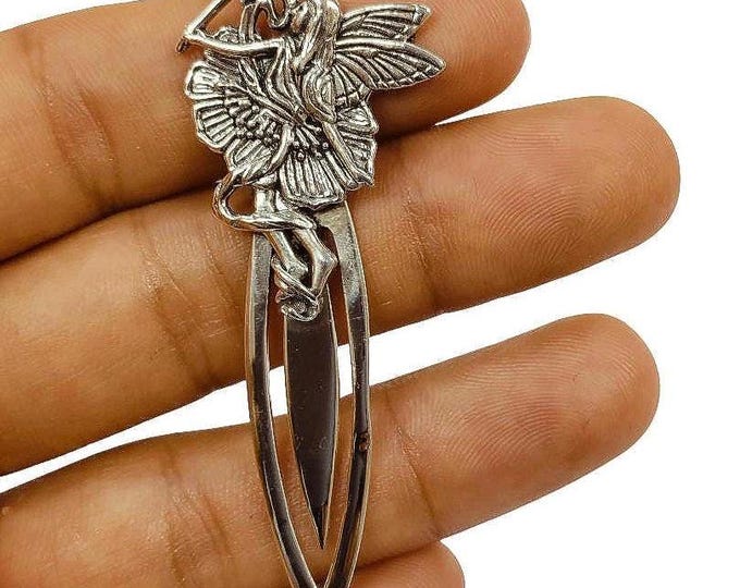 Antique Style Fairy Emerald Bookmark 925 Sterling Silver Book Lover Gift Graduation Gift