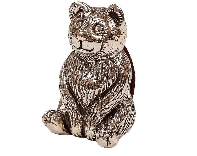 Antique Inspired Collectable Teddy Bear Pin Cushion 925 Sterling Silver