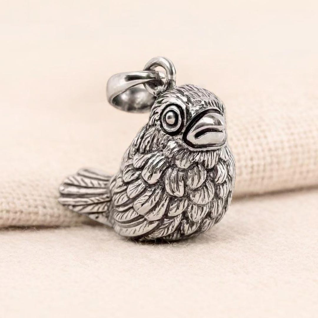 Antique Style Bird Dog Whistle Pendant 925 Sterling Silver Dog