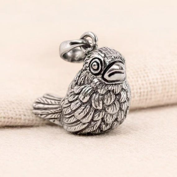 Antique Style Bird Dog Whistle Pendant 925 Sterling Silver Dog