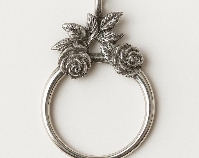 Antique Art Nouveau Inspired Collectable Floral Magnifying Glass Pendant 925 Sterling Silver with Chain