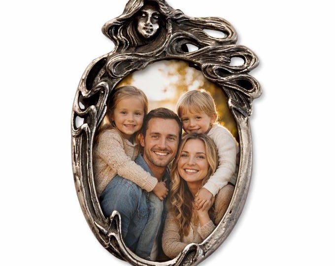 Vintage Style Mini Photo Frame 925 Sterling Silver Floral Antique Finish Picture Frame Keepsake Gift for Family