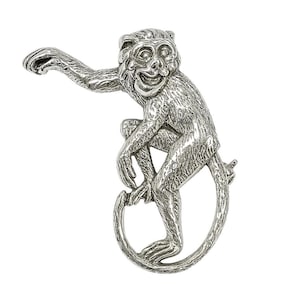 Collectable Monkey Animal Brooch 925 Sterling Silver