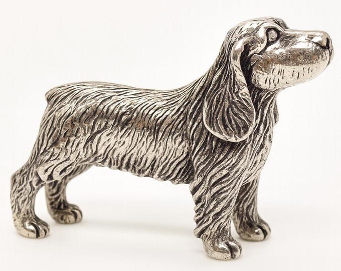 Antique Inspired Collectable Dog Figurine 925 Sterling Silver