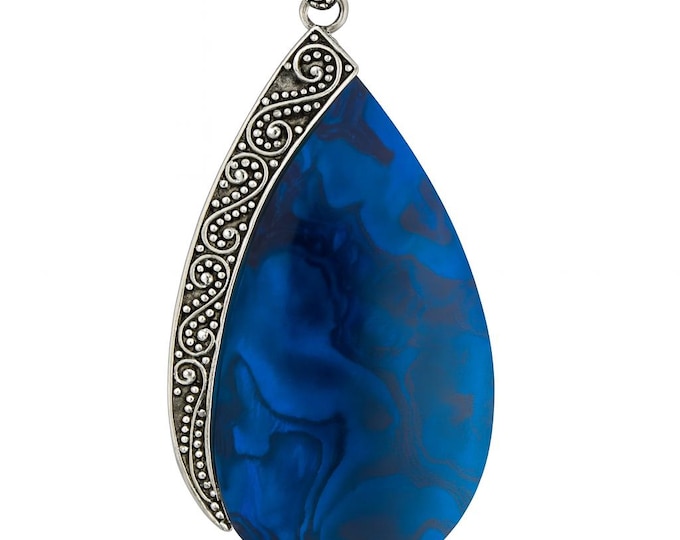 Art Nouveau Inspired Abalone Pendant 925 Sterling Silver