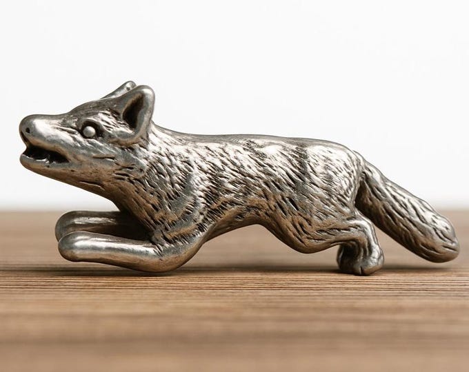 Antique Style Sterling Silver Fox Figurine Collectible, Vintage Inspired Gift