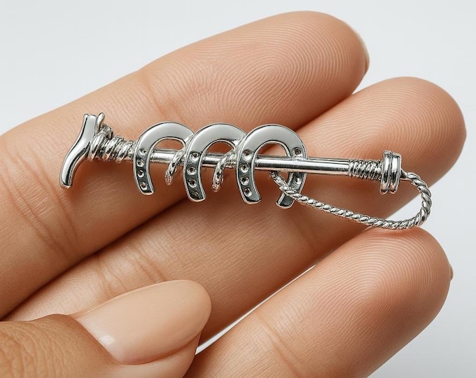 Antique Inspired Horse Brooch 925 Sterling Silver