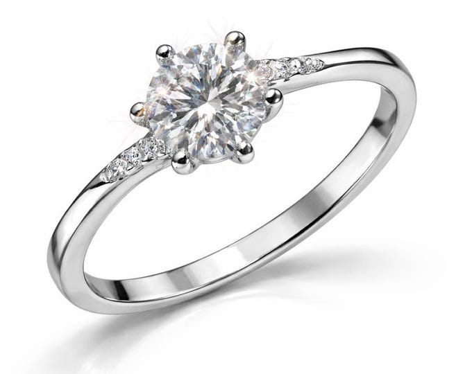 CZ Engagement Ring 925 Sterling Silver
