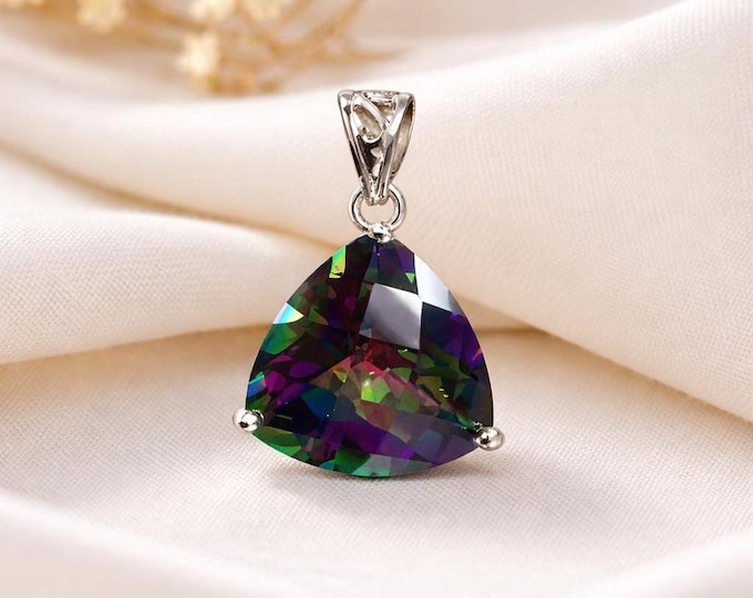 Mystic Topaz Pendant, 925 Sterling Silver Bail