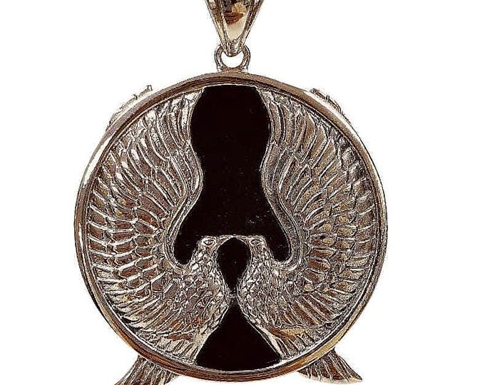 Antique Style Two Bird Pendant 925 Sterling Silver