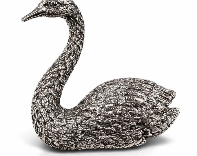 Antique Inspired Swan Brooch 925 Sterling Silver