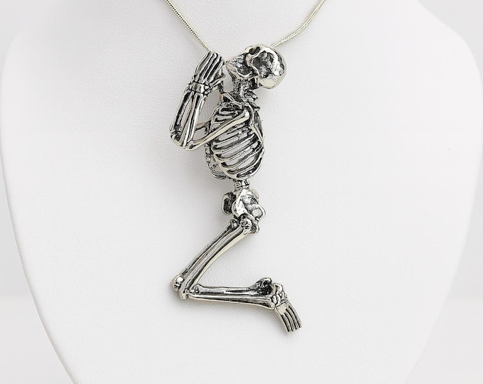 Skeleton Pendant 925 Sterling Silver Hallmarked