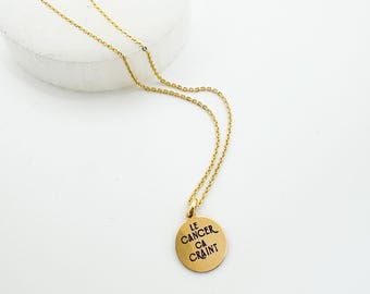 Le Cancer Ca Craint Necklace, 14k Gold Filled, French Swear Word