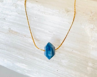 Blue Opal Necklace, Peruvian Blue Opal Necklace, Floating Blue Opal, Blue Opal  Choker