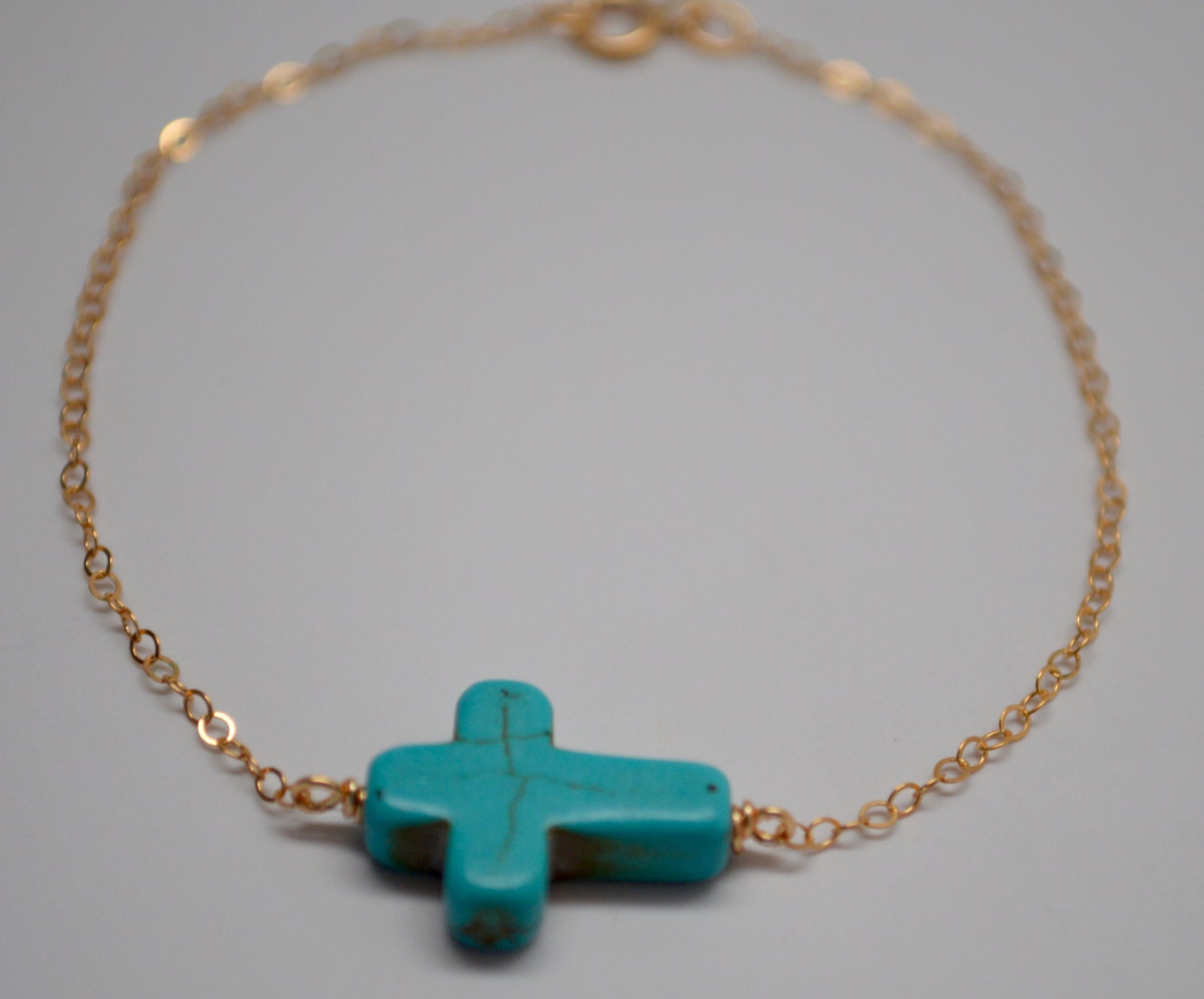 Turquoise Cross Bracelet Cross Bracelet Dainty Turquoise | Etsy