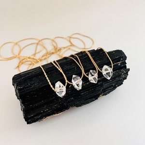 Herkimer Diamond Necklace, Floating Herkimer Diamond Necklace, Herkimer Diamond Choker, Diamond Necklace, Clear Crystal Necklace,