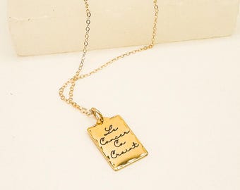 Le Cancer Ca Craint Necklace, 14k Gold Filled, French Swear Word