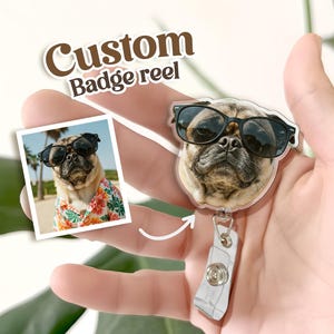 Custom Dog Badge Reel Pet Badge Reel - Nurse Badge Reel with Your Photo - Personalized Funny Badge Reel for Nurse Gifts