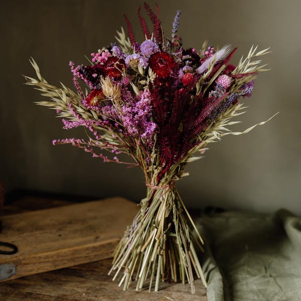 Dried Flower Bouquet - Plum