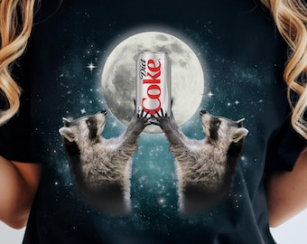 Diet Coke Raccoons Tee | Diet Coke Lover Shirt | Whimsical Tshirt | Vintage Raccoon tee-shirt | Diet Coke Gifts | I need a dietcoke