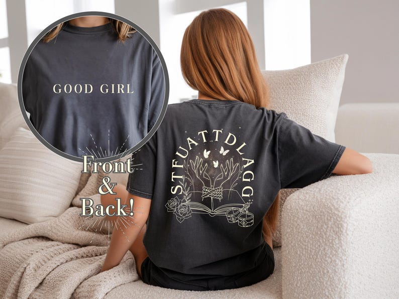STFUATTDLAGG | BookTok Romance Shirt | Spicy Reader Aesthetic Tee | Trending Fantasy Romance Gift, T-shirt for Smut Readers, Book Lover Gift image 2