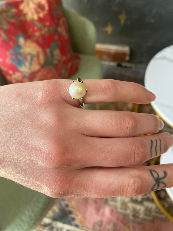 Antique 10mm Cultured Pearl Ring