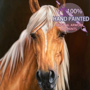 Retrato de caballo personalizado, pintura al óleo, lienzo pintado a mano, regalo conmemorativo, decoración de pared personalizada, obra de arte vintage para mascotas.