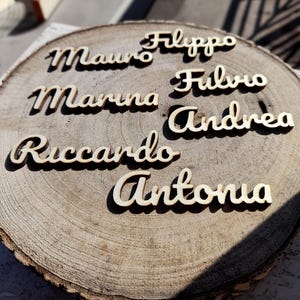 Segnaposto in legno / Nome in legno / Targhetta in legno / Segnaposto per matrimonio / Bomboniera Matrimonio / Regalo per invitati /