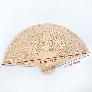 Personalized Wooden Wedding Fan - Laser Engraving - Guest Gift - Engraved Wooden Wedding Fan - Useful Place Card Favor image 8