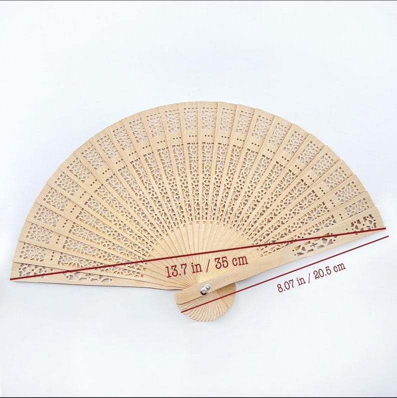Personalized Wooden Wedding Fan - Laser Engraving - Guest Gift - Engraved Wooden Wedding Fan - Useful Place Card Favor image 8