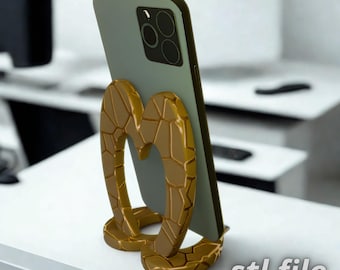 3D Kintsugi Style Phone Stand STL – Tablet Stand Stl. Smartphone Holder for 3D Printing.  Nightstand, 3D printable STL file Printable model