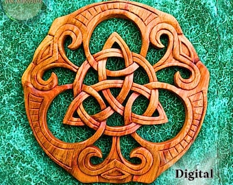 Celtic Knot 3D Model STL OBJ for CNC Wood Carving and 3D Printing Pendant. Digital Download Wall Art. 3D Ornament Design for Jewelry Making