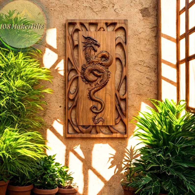 Dragon Relief Bundle STL for CNC Router – Mythical Dragon Wall Art ...