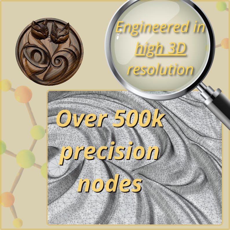 Cat Relief CNC STL File Decorative Wall Art STL Digital Wood Carving 3D STL Sculpture Bas Relief Panel Router CNC Design Model