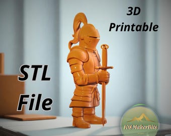 Epischer Ritter mit Schwert STL Datei, 3D druckbares Modell für Harz oder FDM Druck, Tabletop Miniaturstatue Design, digitales STL für 3D Druck