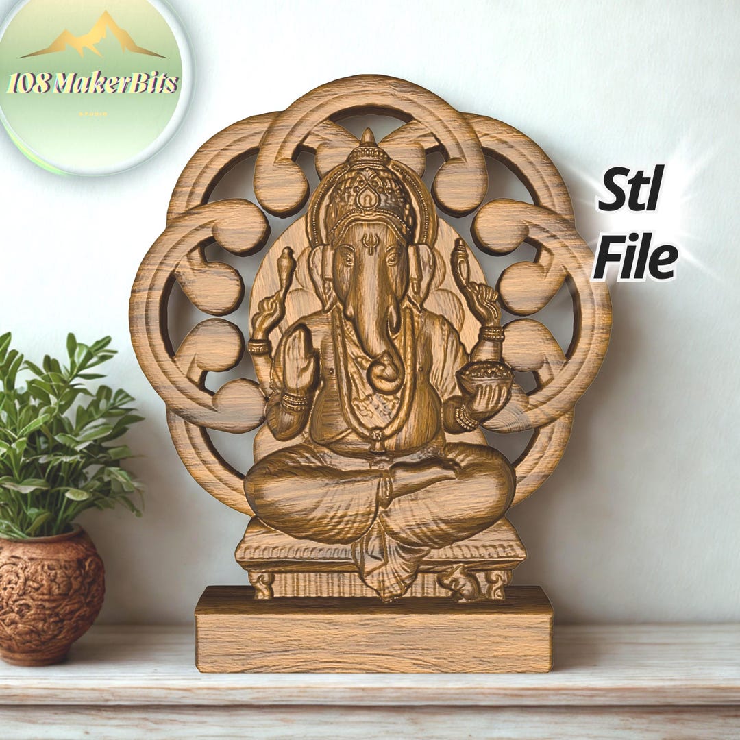 Ganesha 3D STL Model for 3 Axis CNC and 3D Printing | Hindu God Relief ...