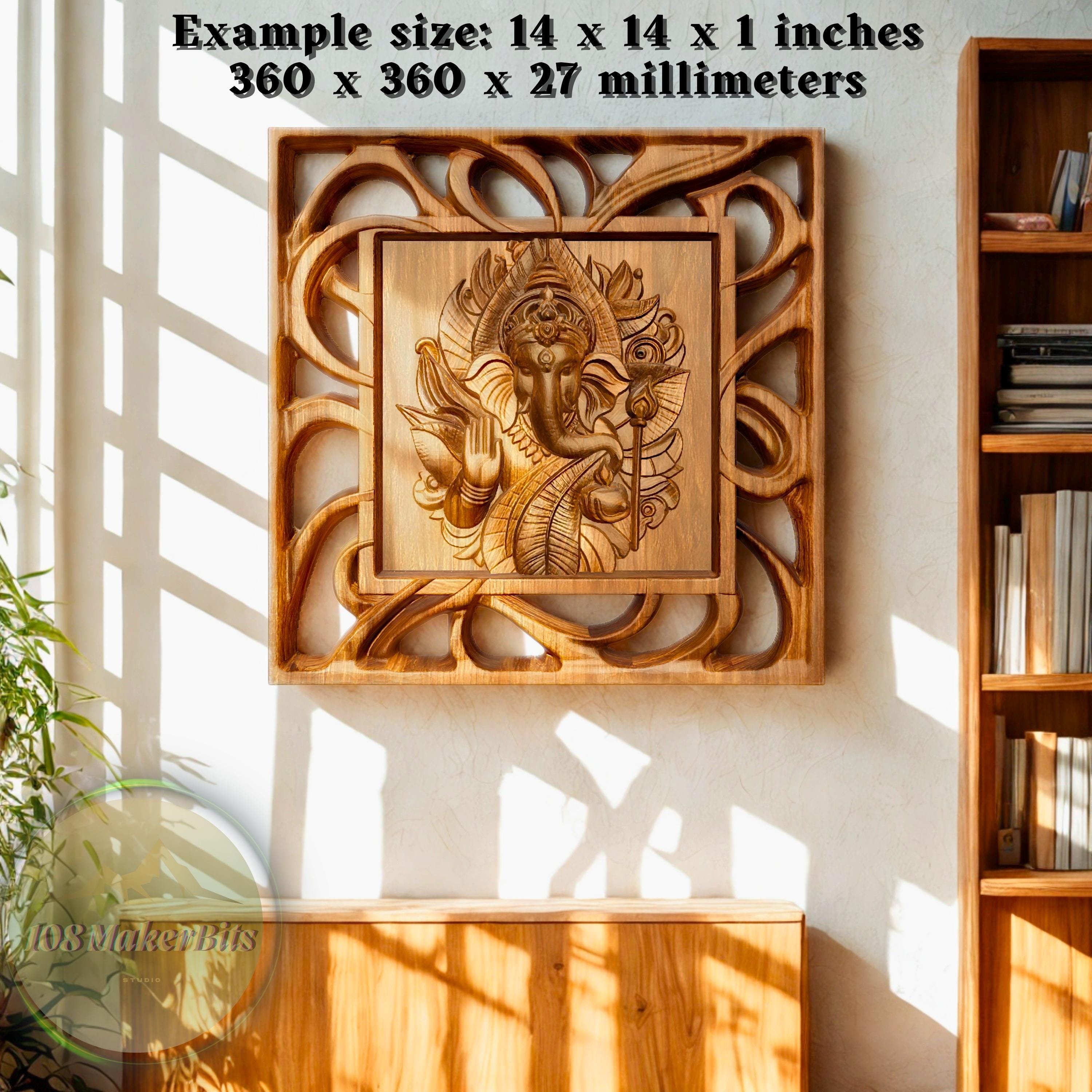 STL File of Ganesh Wall Art for CNC Router, 3D Relief Hindu God Model ...