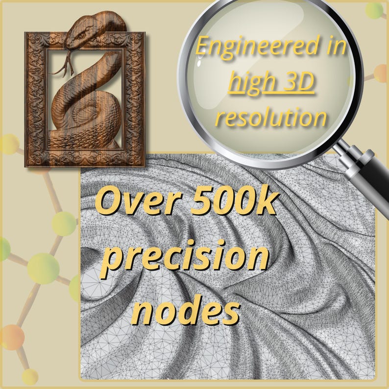 3D Snake Bas Relief STL File: CNC Router Carving for Wood Art - Etsy ...
