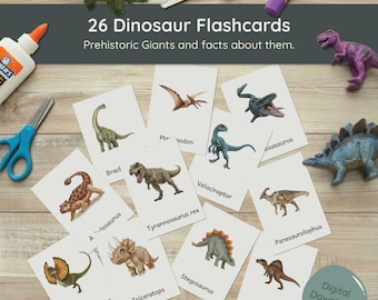 26 dinosaurusflashkaarten voor kinderen – afdrukbare dinosaurusleerkaarten met leuke weetjes
