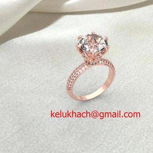 Oval Cut Verlobungsring 3D Modell, Goldring CAD File, Pavé Bandring STL, Schmuck Design File Download