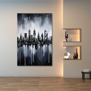 Stylish New York Skyline Canvas Print - Black and White Wall Art - Modern Home Decor