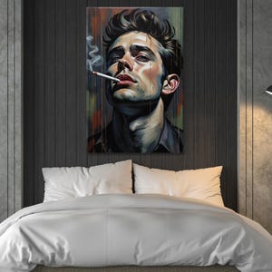 James Dean Canvas Print - Artistic Portrait with Unique Painting Effects - Home Decor Art