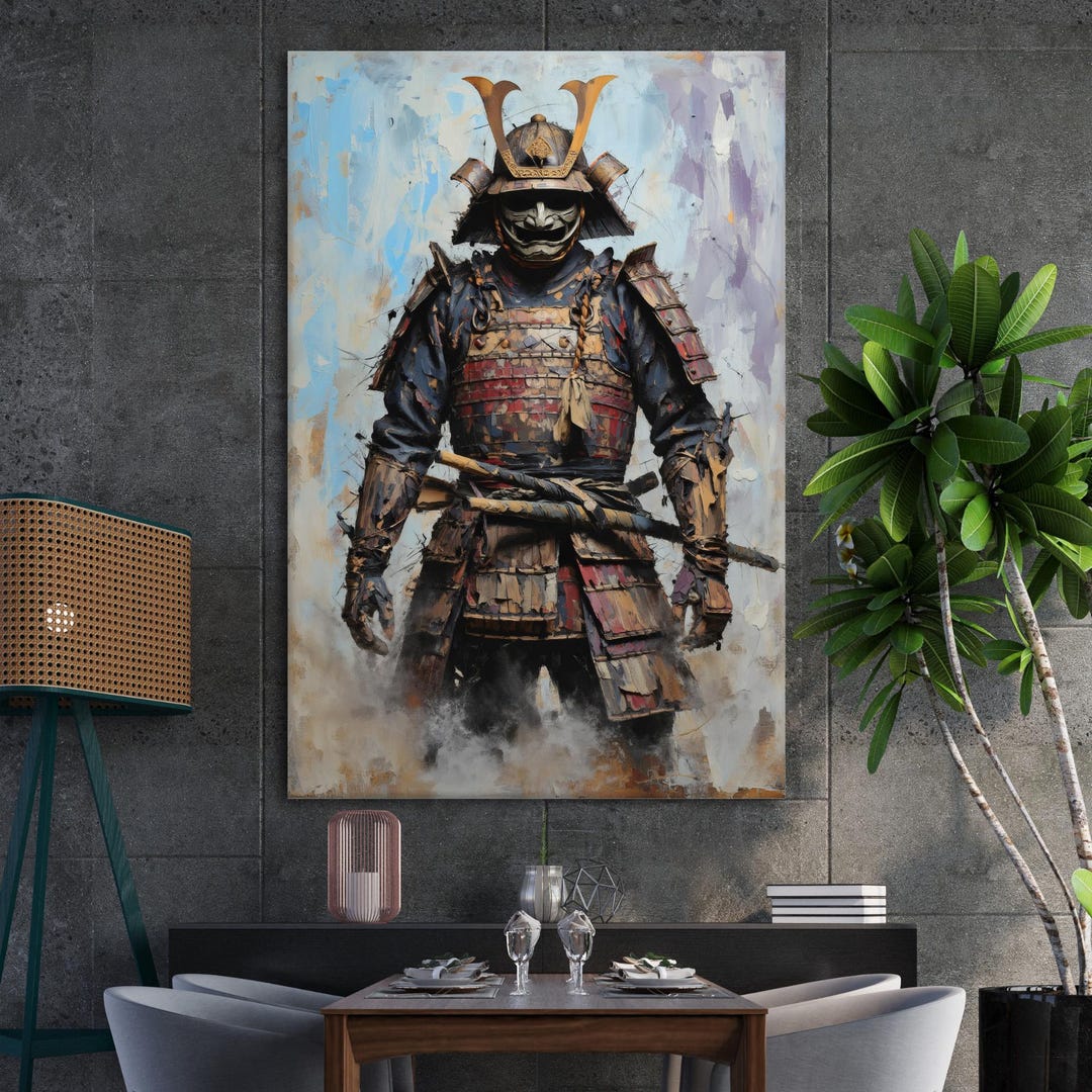Abstract Samurai Warrior Canvas Print - Unique Art Decor for Home or ...