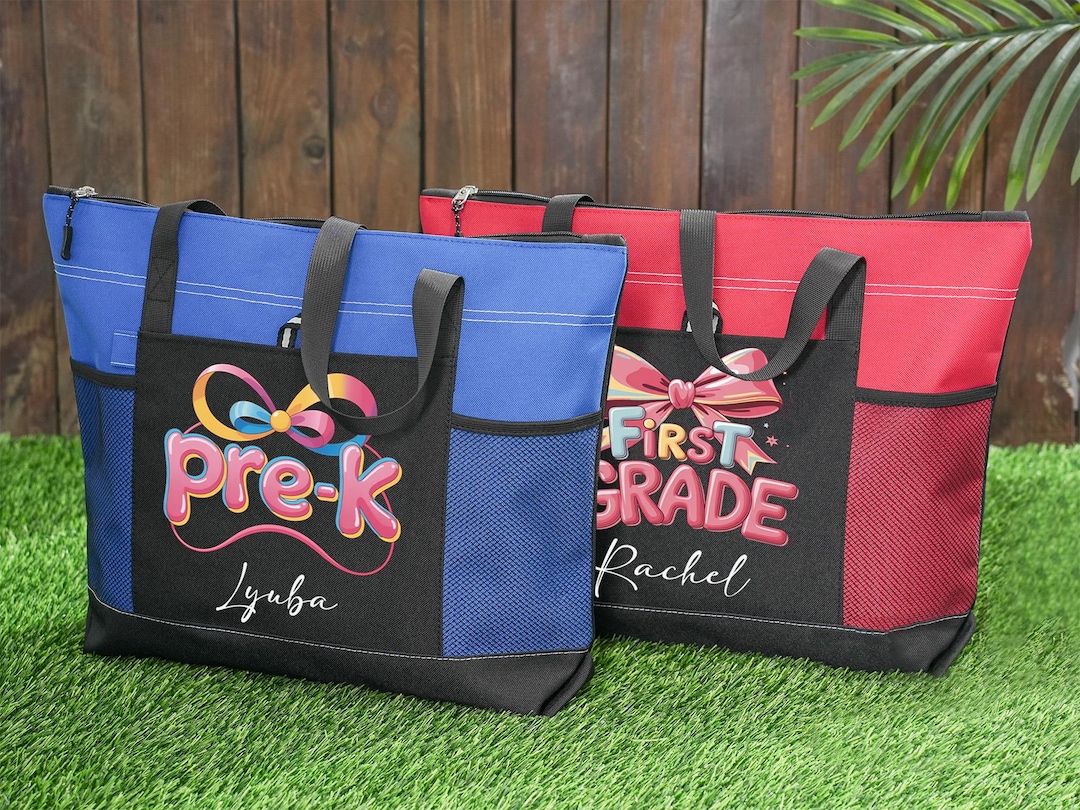 Personalized Tote,preppy Back to School Gift Tote Bags With Name,custom ...