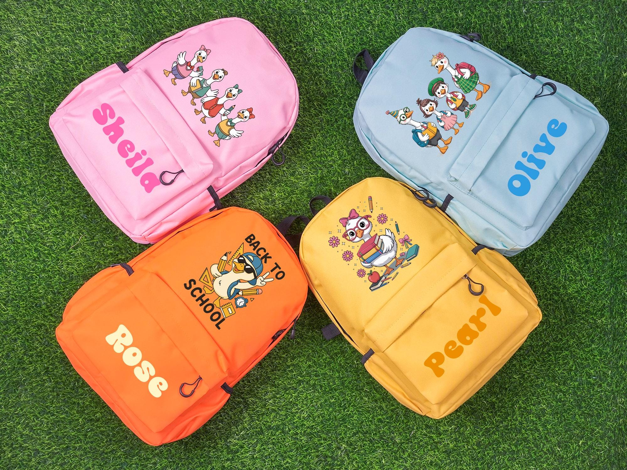 Custom Back to School backpack,Cute Goose School Bag,Personalized School Goose Bag,Birthday Gift For Girls and Boys,Animal School Bag