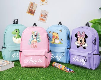 Aangepaste schooltas met naam, kindernaamtas, gepersonaliseerde schooltas voor kinderen, schooltas voor kinderen, verjaardagscadeau voor meisjes en jongens, schooltas voor kinderen,