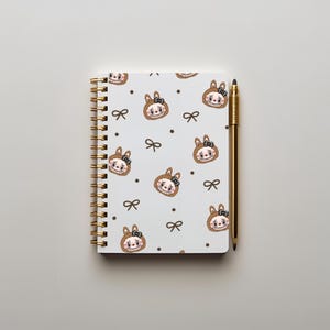 Labubu notitieboek bruine omslag 30 pagina's schattig kawaii schetsboek dagboekpapier cadeau voor liefhebbers van briefpapier