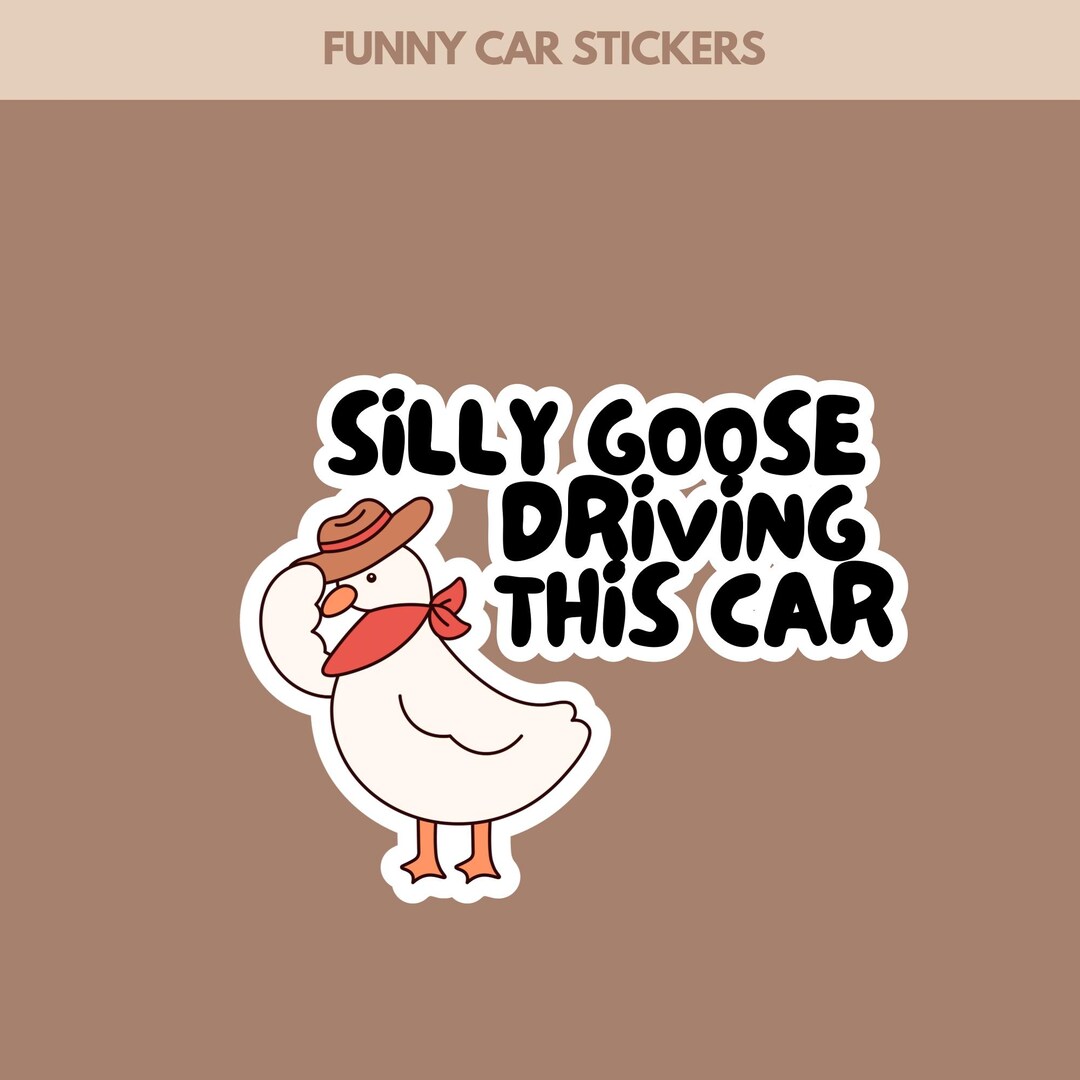 Silly Goose Racing Funny Sticker - Silly Goose Driving This Car - Etsy
